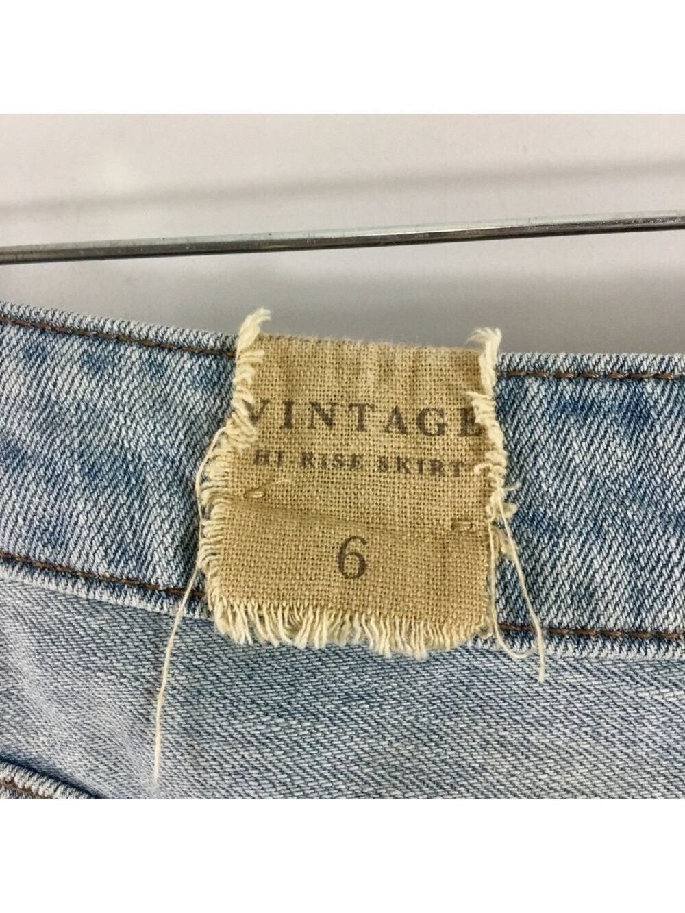 American Eagle Outfitters AE Vintage Hi-Rise Denim Skirt Distressed Size 6 - Picture 10 of 12